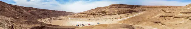 Photo of Panorama View for Wadi Degla Protectorate and desert in Maadi Cairo Egypt
