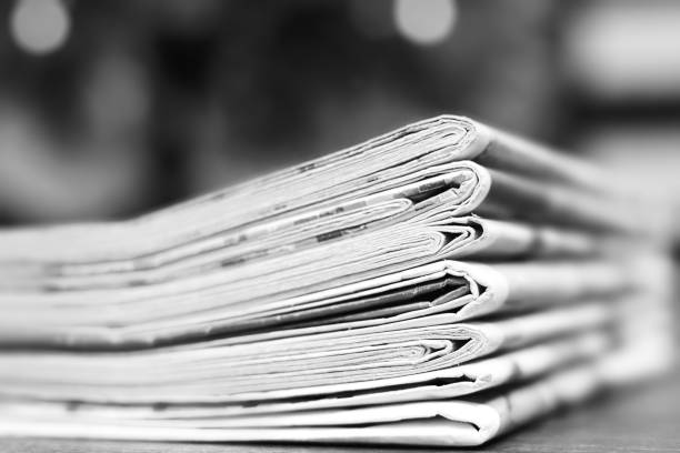 Stack of Newspapers stock photo