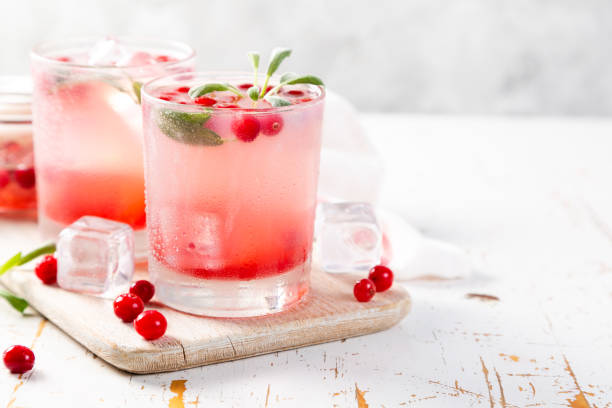 istock Cranberry and sage cocktail, drinking vinegar 1095273142