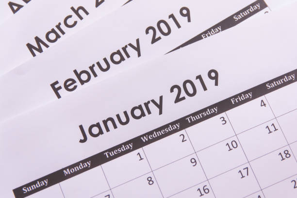 istock Calendar page for 2019 background 1095282444