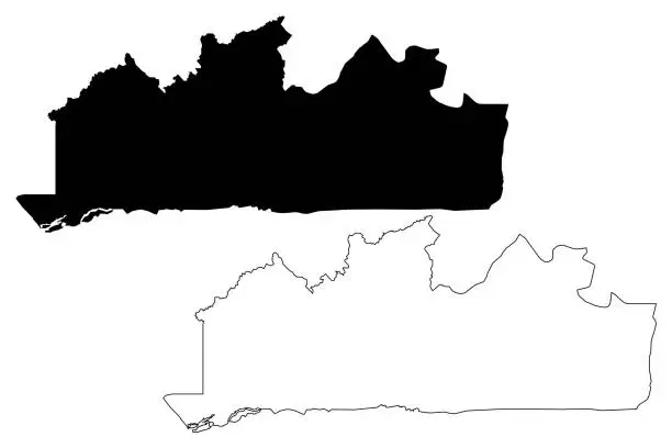 Vector illustration of Kongo Central Province map vector