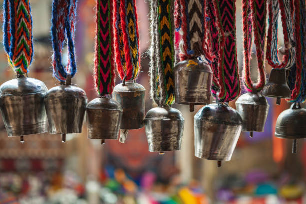 Yak bells for sale as souvenirs from Nepal.
