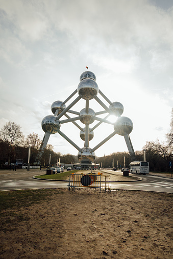 Brussels, Belgium - The Atomium in Brussels, Belgium. Designed by Andre Waterkeyn and Andre and Jean Polak, it was built for the 1958 Brussels World's Fair.