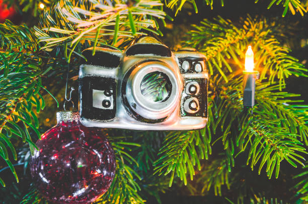 istock Christmas bauble on a Christmas tree and bright lights 1095302862