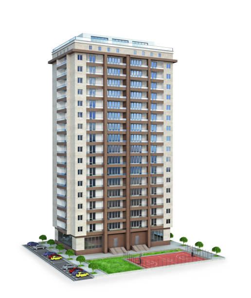 istock multi storey residential building.  3d illustration 1095305148