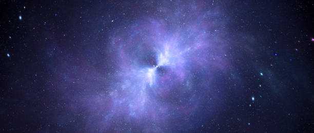 colorés lumineux nébuleuse avec centre éclaté dans l’espace lointain - neutron photos et images de collection