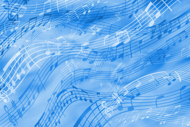 istock Cheerful abstract background on a musical theme in blue tones. 1095319836