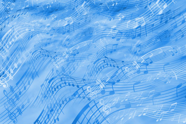 istock Cheerful abstract background on a musical theme in blue tones. 1095319850
