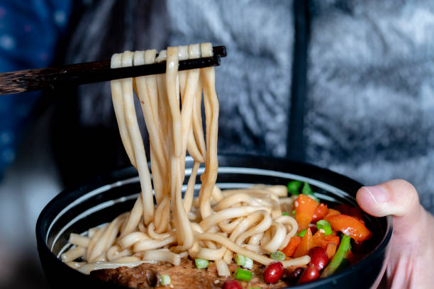 istock Chinese noodles with braised pork chop 1095319908