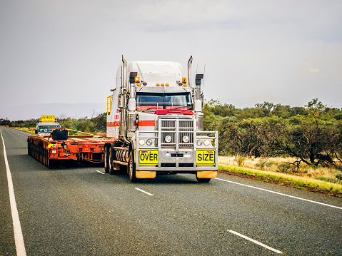 An image of an oversize road truck in Australia