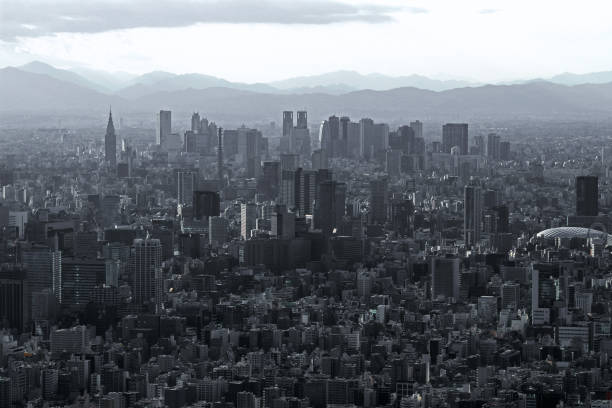 istock Gray monochrome city Tokyo 1095324104