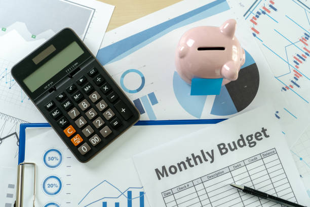 istock Finance Data analyzing with calculator  Economy Investment planning budget 1095324442