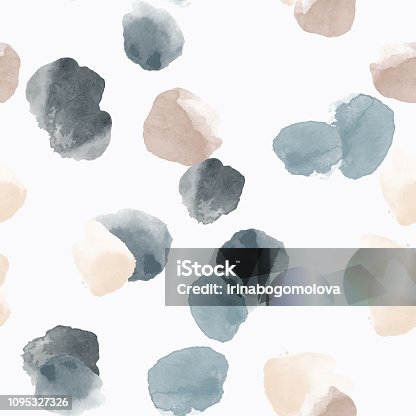 istock Abstract seamless pattern with colorful watercolor shapes made in vector 1095327326