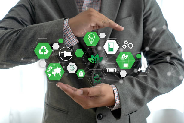 istock energy rating chart Eco man energy efficiency scale image 1095328200