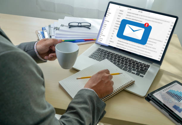 istock Mail Communication Connection message to mailing contacts phone Global Letters Concept 1095329212