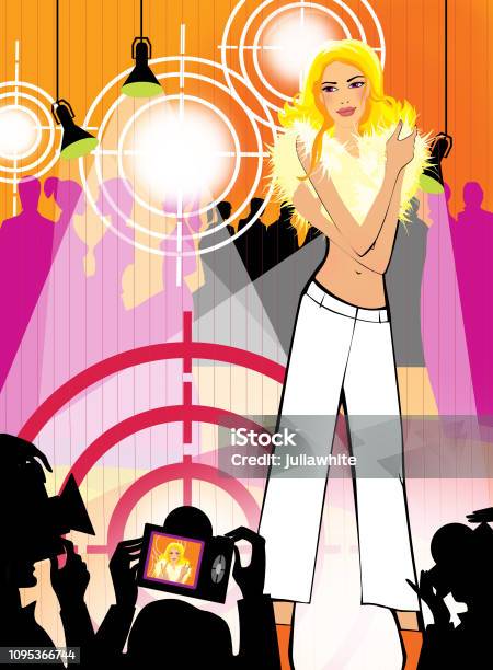 Paparazzi And Photographers At A Party Stock Illustration - Download Image Now - Actress, Adult, Architectural Cornice