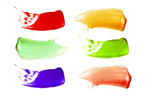 istock Abstract acrylic color brush stroke. Isolated on white. Collection. Set. 1095367668