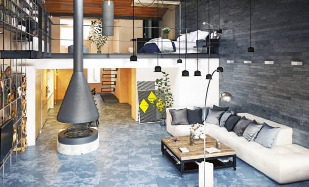 istock modern loft living room interior. 1095373226