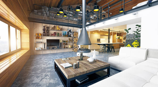 istock modern loft living room interior. 1095373228