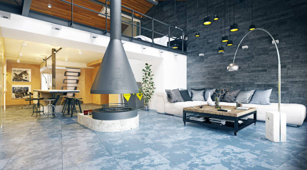 istock modern loft living room interior. 1095373232