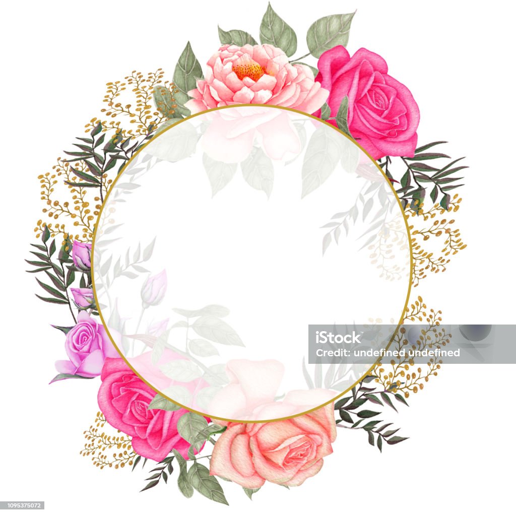 Rose Bladeren Bruiloft Aquarel Krans Boeketten Frame Bloemen Bloemen Regeling Versieren Hand Geschilderd Geïsoleerde Op Witte Achtergrond Stockvectorkunst En Meer Beelden Van Blad - Istock