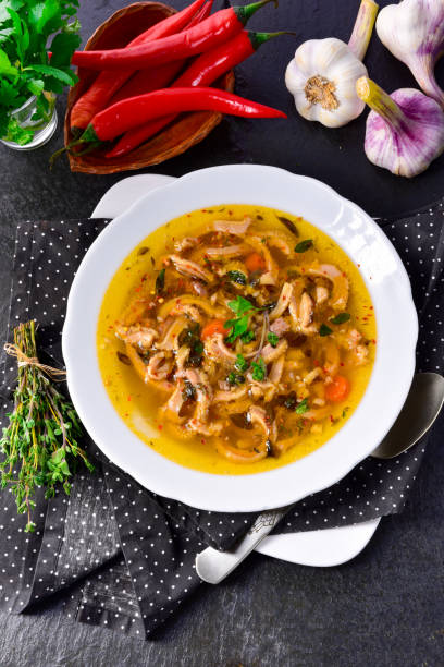 istock Traditional tripe soup in polish style with beef and vegetables 1095384492
