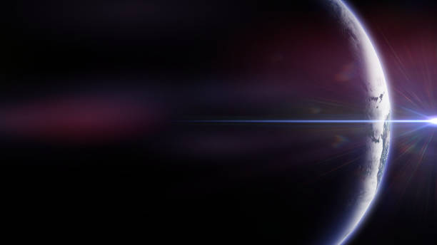 istock planet Earth in front of the bright Sun 1095385928
