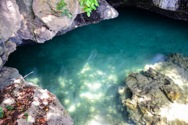 istock Shallow sea water surface shines through the bottom with stone and rock 1095389592