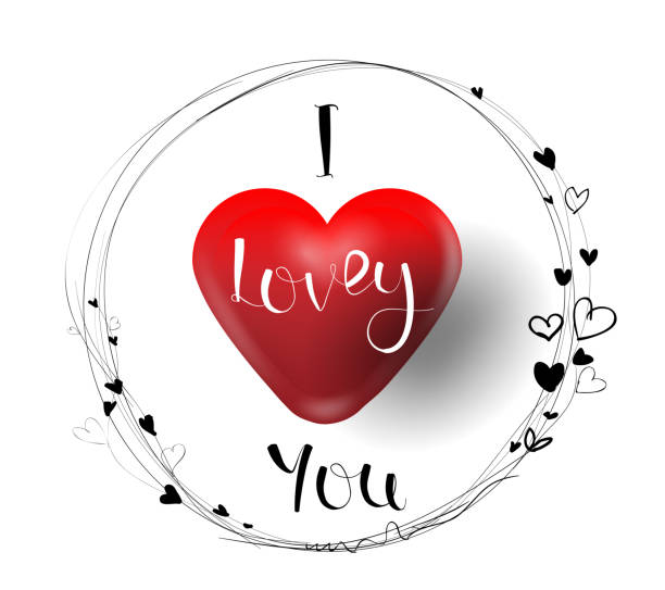 творческие нарисованные руки сделал текст я люблю тебя, с днем святого валентина пре красный мультфильм поздравительная открытка с сердцем - cherry valentine stock illustrations
