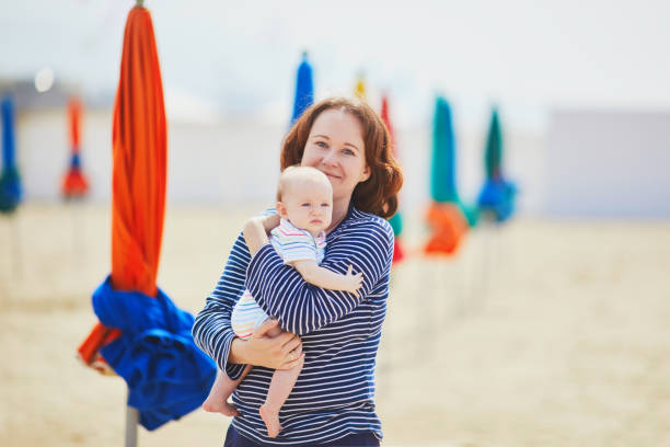 istock Mother and child on beach 1095403234