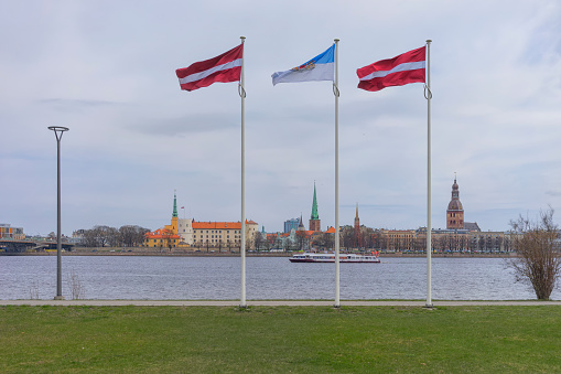 The capital of Latvia Riga in early spring