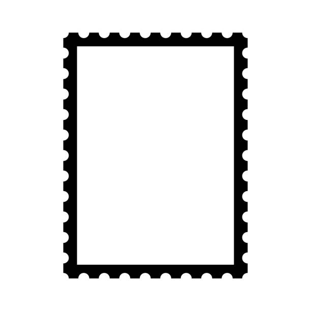 ilustrações de stock, clip art, desenhos animados e ícones de blank postage stamp. clean postage stamp template. postage icon. - postage stamp backgrounds correspondence delivering