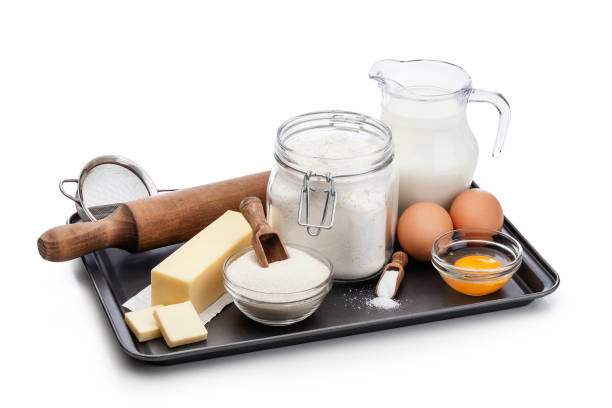 istock Dough preparation ingredients shot on white background 1095411364