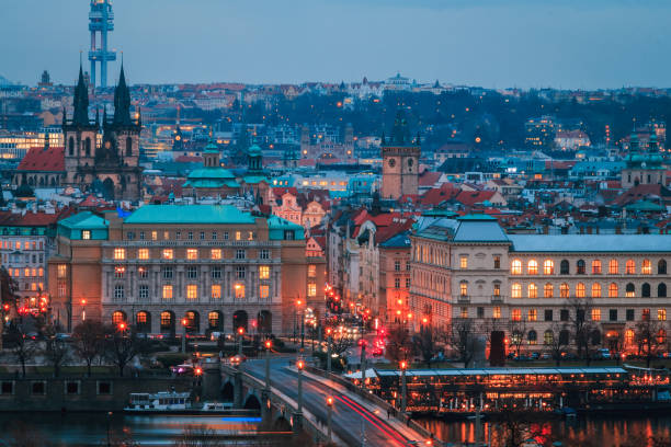 istock panoramic view from the top of the rooftops of Prague 1095415362