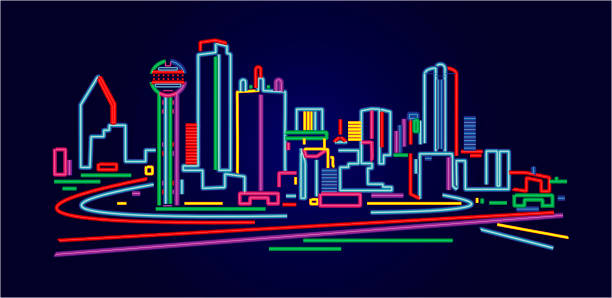 Dallas Texas Skyline vector art illustration