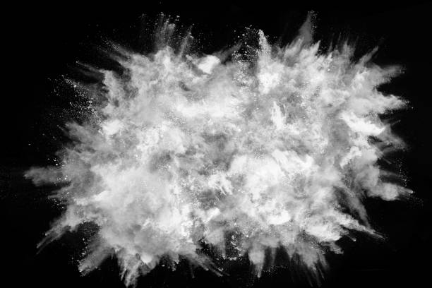 istock White powder explosion on black background. Colored cloud. Colorful dust explode. Paint Holi. 1095420268