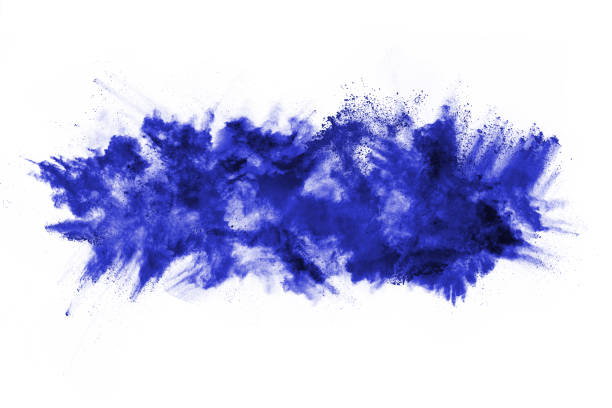 istock Blue color powder explosion on white background. Colored cloud. Colorful dust explode. Paint Holi. 1095421910