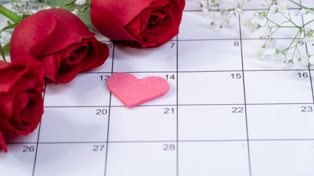 istock St Valentine's day background with framed calendar date 14 February, 1095422812