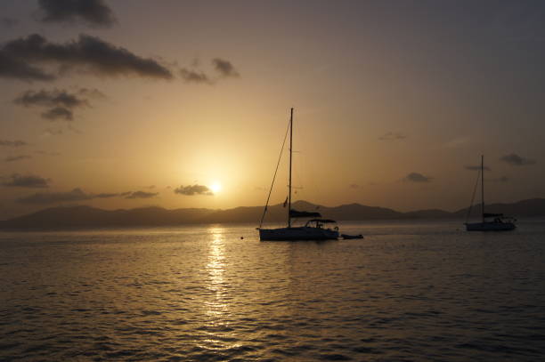 istock Sailboat at Sunset in the British Virgin Islands 1095423390