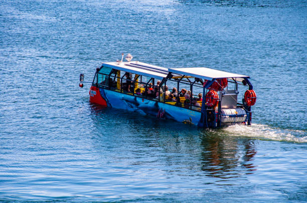 A boat with tourists. stock photo