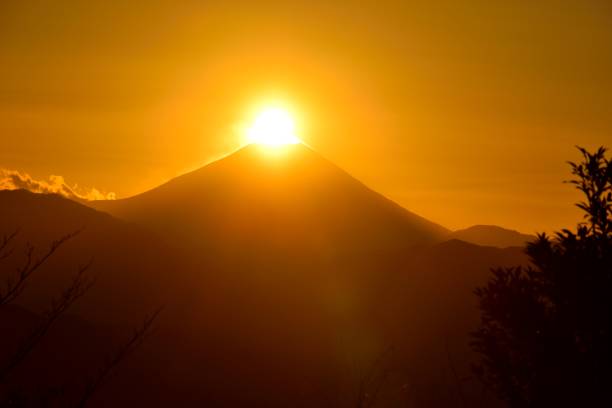 istock Sunset over Mt. Fuji: View from Mt. Takao, Hachioji, Tokyo 1095429100