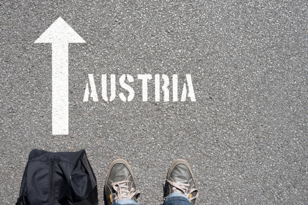 A man with a travel bag on his way to Austria