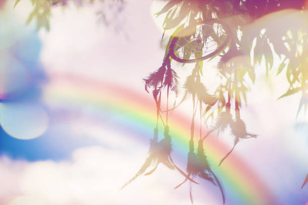 Dream catcher in a vintage style. Selective focus.
