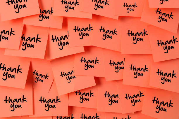 istock Thank you sticky note with Living Colar Color 1095450778