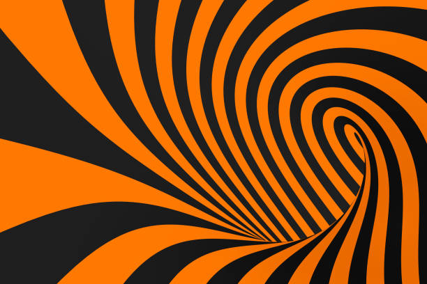 istock Tunnel optical 3D illusion raster illustration. Contrast lines background. Hypnotic stripes ornament. Psychedelic, abstract art 1095452904