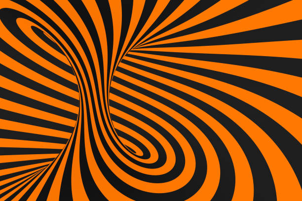 istock Tunnel optical 3D illusion raster illustration. Contrast lines background. Hypnotic stripes ornament. Psychedelic, abstract art 1095452912