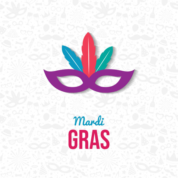 Design of Mardi Gras card with mask. Vector Design of Mardi Gras card with mask. Vector samba dancing stock illustrations