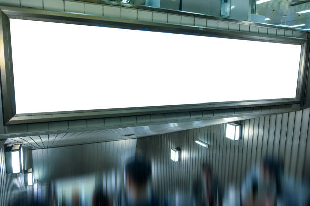 istock Large blank billboard on escalator in the city 1095458324