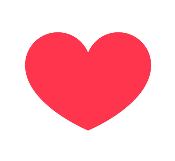 Red heart Icon isolated on white background. Love symbol for web site logo, mobile app UI design. Vector illustration flat style