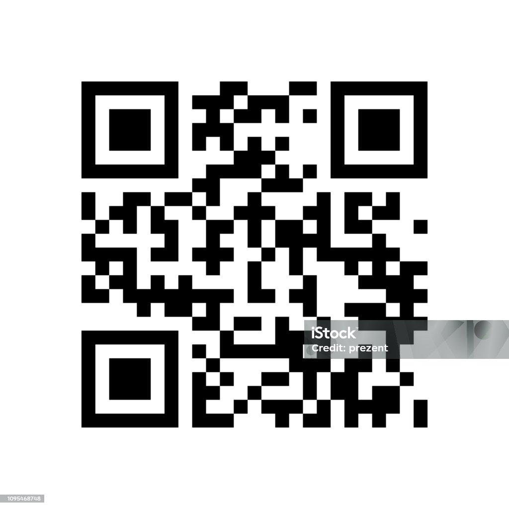 QR code. Abstract Vector modern bar code sample for smartphone scanning isolated on white background. Data encryption QR Code stock vector